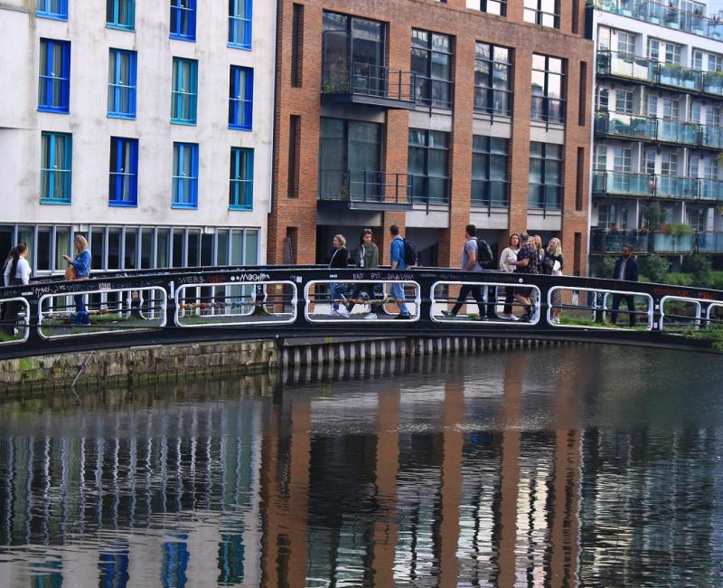 Camden Lock iron footbridge